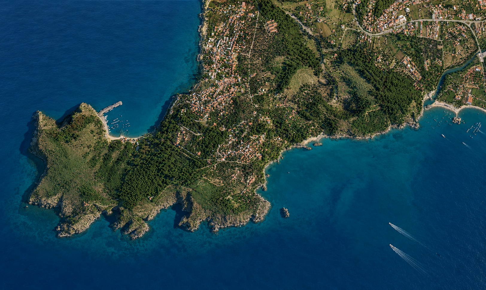 Mappa satellitare di Capo Palinuro con il percorso del tour in barca